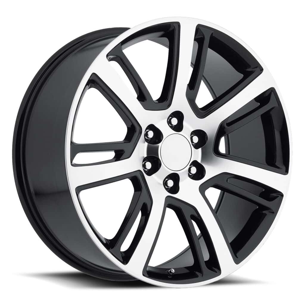 FR 48 – CADILLAC ESCALADE REPLICA WHEELS - GLOSS BLACK MACHINED FACE