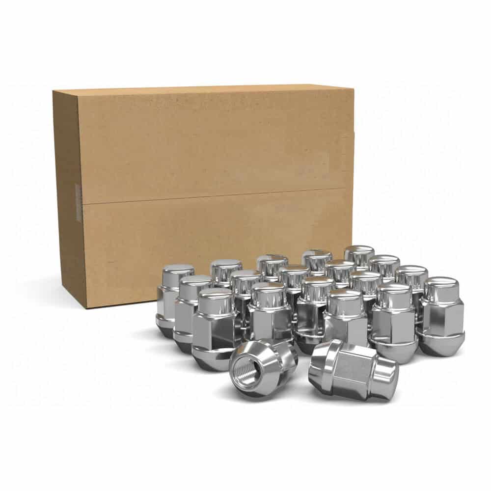 INSTALL KIT - 14MM X 1.5 (1.38") BULGE ACORN (3/4) CHROME - 20 LUG NUTS