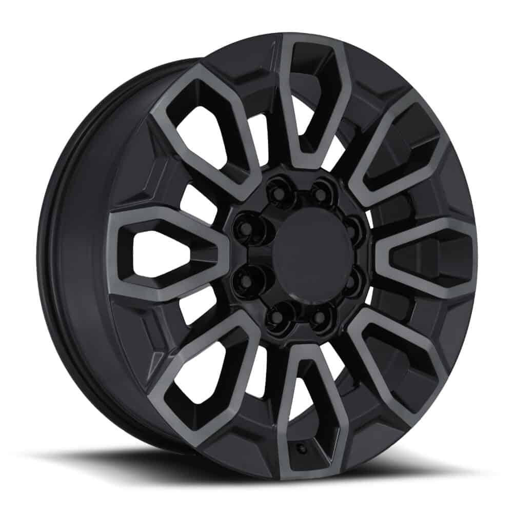 FR 277 - HIGH COUNTRY 2500 REPLICA WHEELS - GLOSS BLACK WITH CAP - 22x8.5 | 8x180 | +44