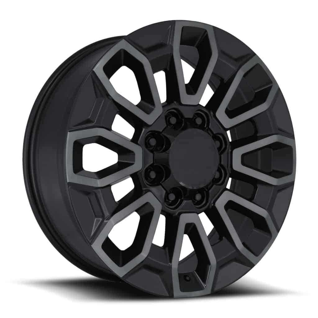 FR 277 - HIGH COUNTRY 2500 REPLICA WHEELS - GLOSS BLACK WITH CAP - 22x8.5 | 8x180 | +44